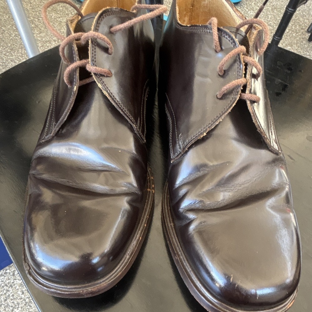 Vintage Giorgio Armani 815 Mens Size 8 Brown Leather Derby Oxfords Italy